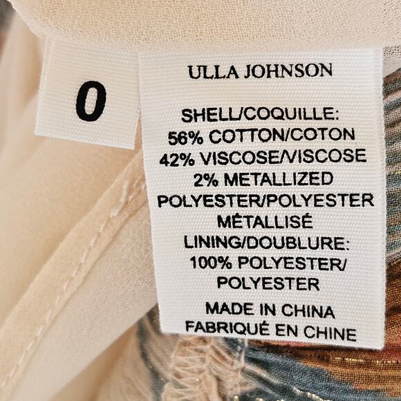 Ulla Johnson Naiya Ruffled Long Sleeve Mini Dress Nimbus Size 0 $595 - Picture 13 of 16